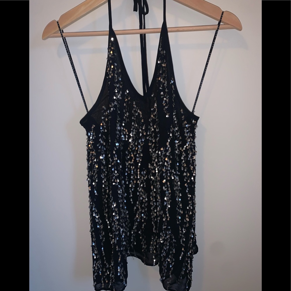 ZARA sequin halter top